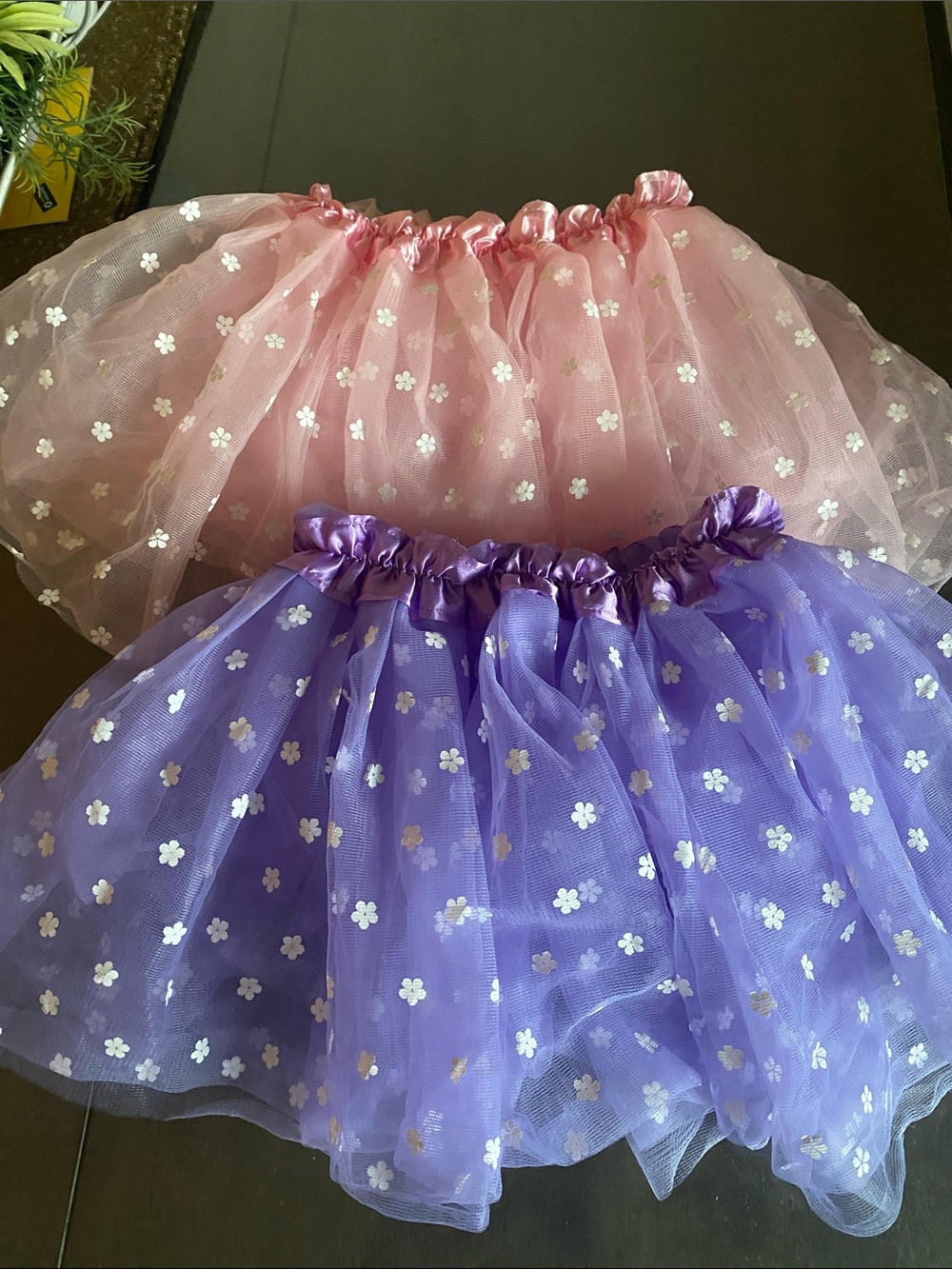 NWOT🌈 Girls Pink and Purple Floral Tulle Skirts costume